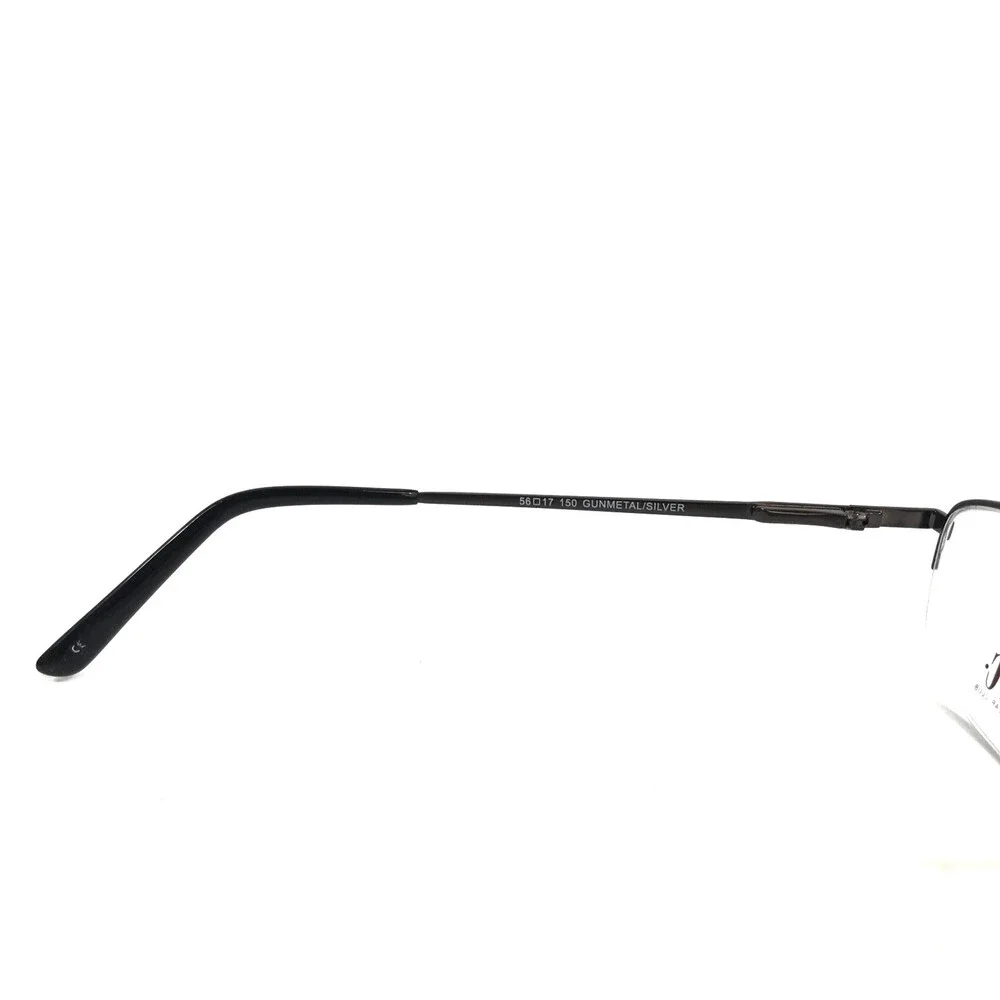 B.M.E.C. Eyeglasses Frames BIG JOHN GUNMETAL/SILVER Rectangle Half Rim 56-17-150